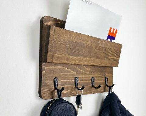 Rustic Wood Entryway Organizer - Vancouver