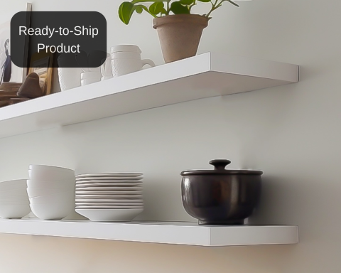 Floating Shelf with Hidden Metal Brackets - (10" L x 8" D) - White