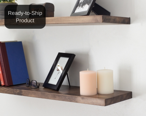 Floating Shelf with Hidden Metal Brackets -  (28"L x 6"D) - London