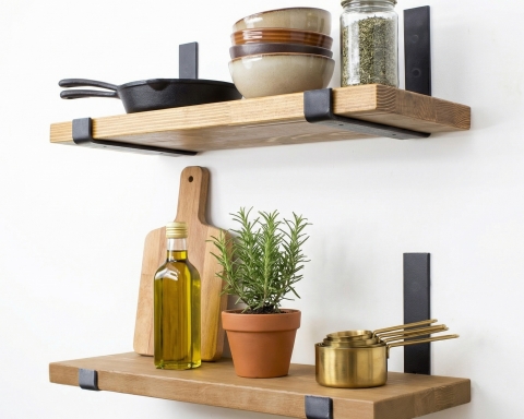 Floating Shelf with Metal Brackets - Cape Town