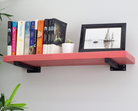 Floating Shelves with Minimalistic Style Metal Brackets - Oslo
