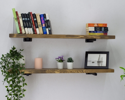 Floating Shelves with Minimalistic Style Metal Brackets - Vancouver