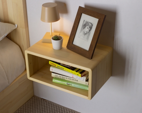 Unique Style Floating Nightstand - Natural