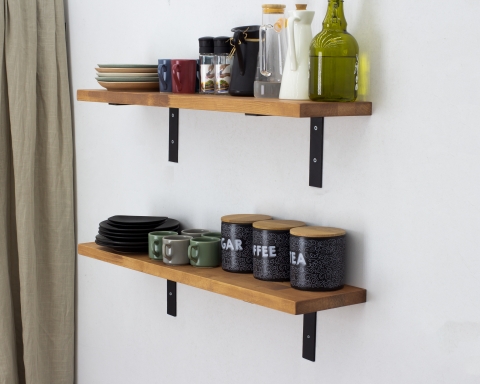 Floating Shelves with Metal Brackets - Paris