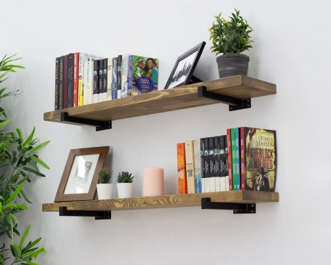 Floating Shelf with Square Tube Brackets - Vancouver
