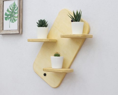 Tiny Wood Plant Stand - Natural