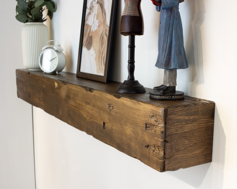 Reclaimed Wood Fireplace Mantel Shelf - Vancouver