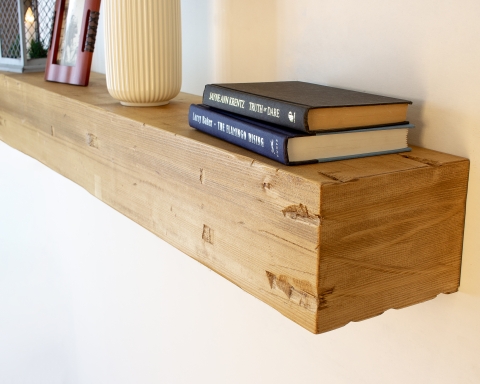 Reclaimed Wood Fireplace Mantel Shelf - Madrid