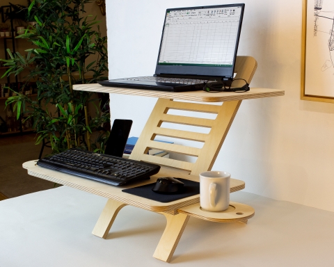 Adjustable Wood Laptop Stand - Natural