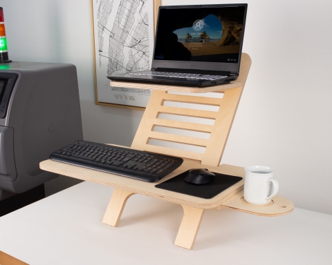 Adjustable Midi Wood Laptop Stand - Natural