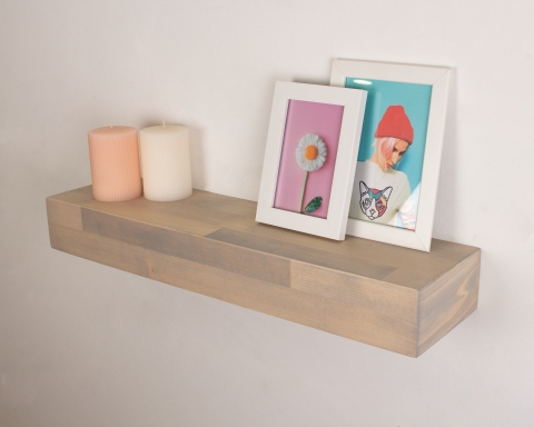 Rustic Floating Shelves Custom Size 3 Inch Thick - Istanbul