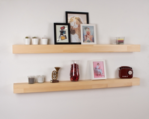 Floating Shelves Custom Size 3 Inch Thick - Natural