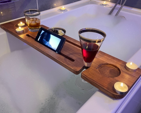 Handmade Wood Bath Tub Tray - Paris