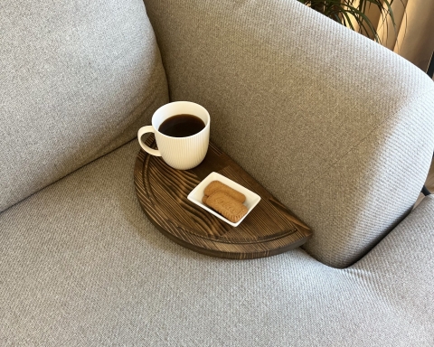 2-Piece Foldable Half-Moon Sofa Tray Table Set  - Vancouver
