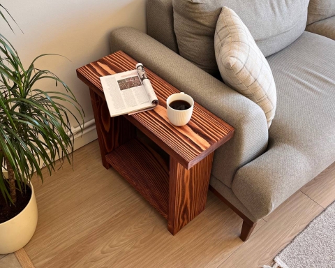Rustic Wood End Table – Paris