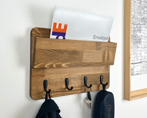 Rustic Wood Entryway Organizer - Cape Town