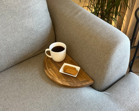 2-Piece Foldable Half-Moon Sofa Tray Table Set  - Cape Town