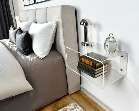 Acrylic Floating Nightstand - Clear