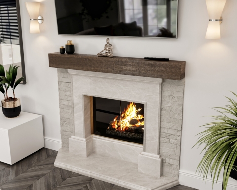 Thick Floating Shelves Custom Size, Wood Floating Shelves By Fireplace