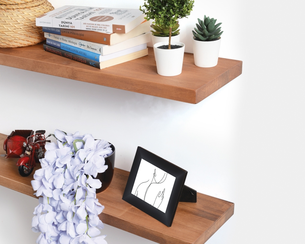 Floating Shelf with Hidden Metal Brackets - White • Höfina