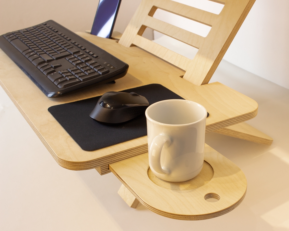 Wooden Portable Lap Desk, Modern Laptop Stand, Home Office
