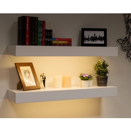 Floating Shelves with Led Lights - White • Höfina