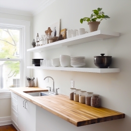 Modern Metal Floating Shelf - Floating Kitchen Shelf - Heavy Duty